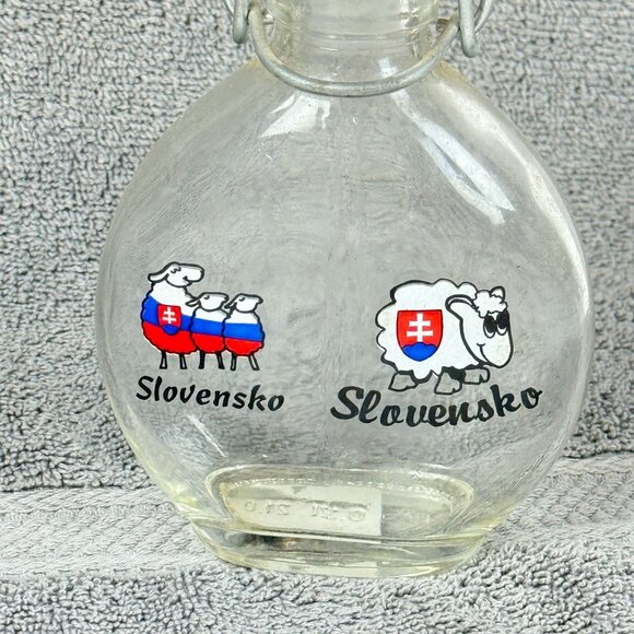 Clear Glass Slovensko Bottle With Sheep Print & Swing Top 250ml Unique Design Gi - Picture 3 of 8